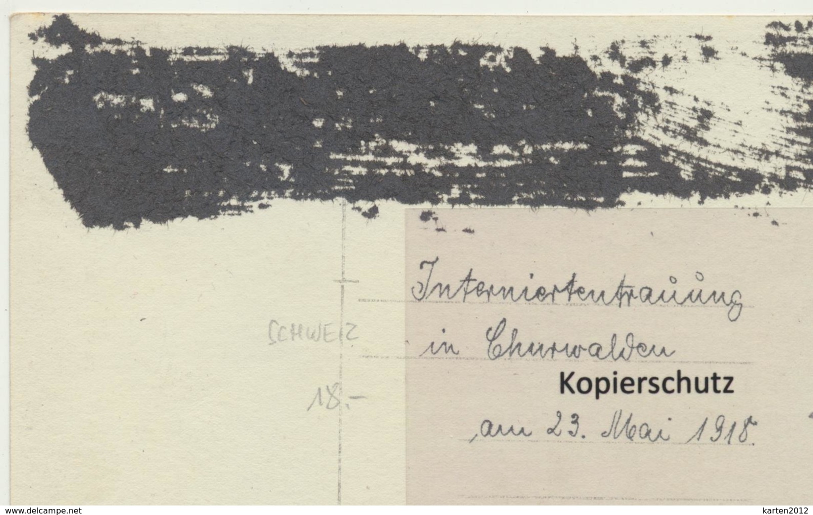 AK Churwalden, Interniertentrauung 1918 - Wald
