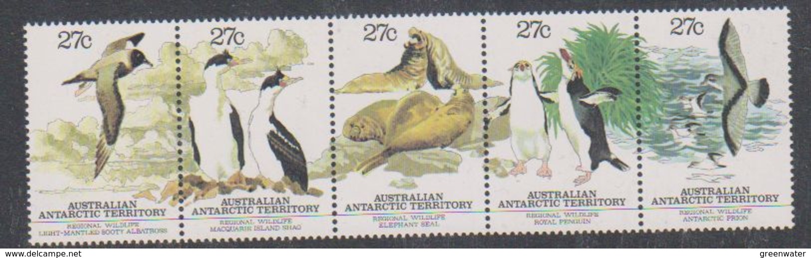 AAT 1983 Antarctic Wildlife Strip Of 5v  ** Mnh (40815A) - Ongebruikt