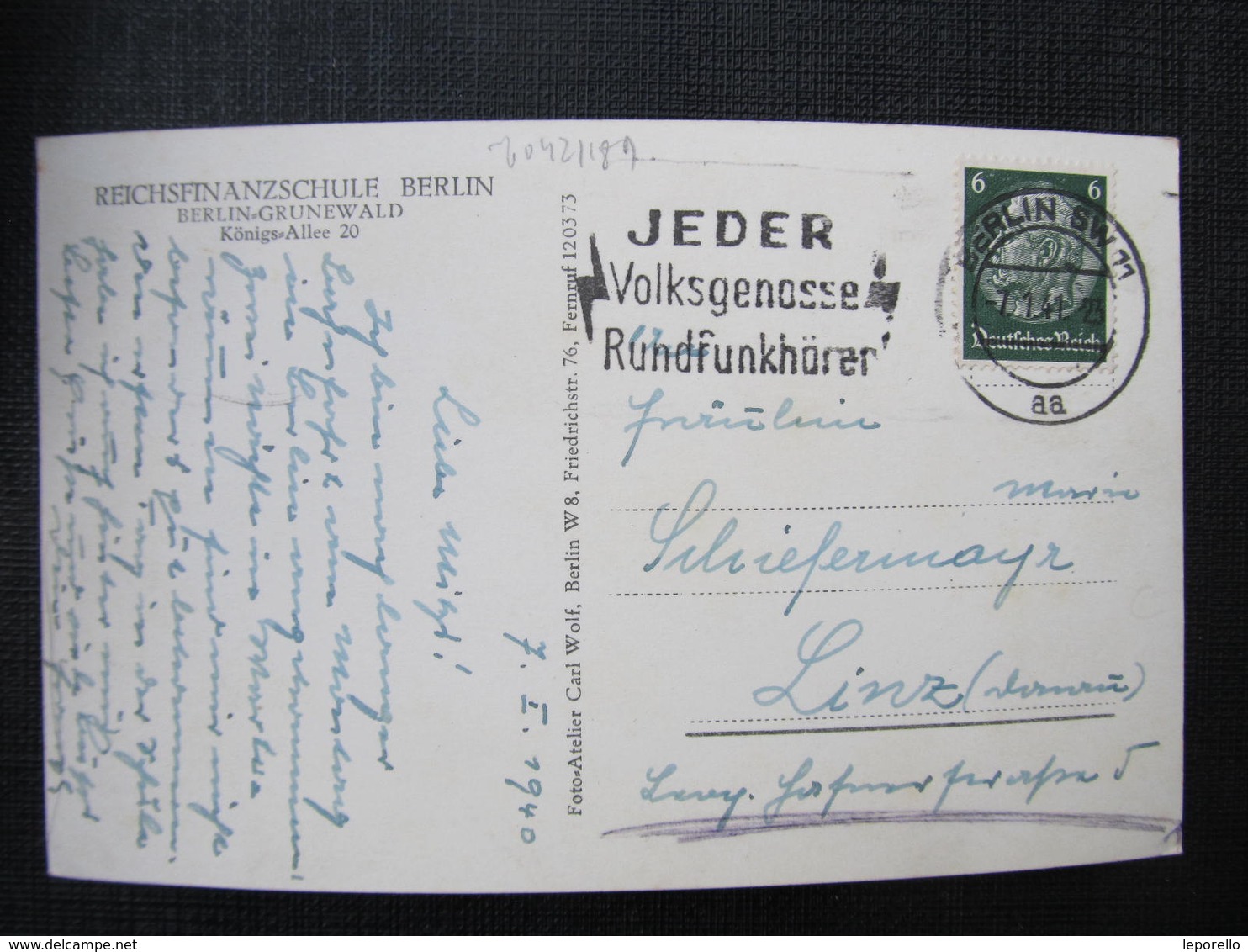AK BERLIN GRUNEWALD Reichfinanzenschule 1941  ////  D*34422 - Grunewald