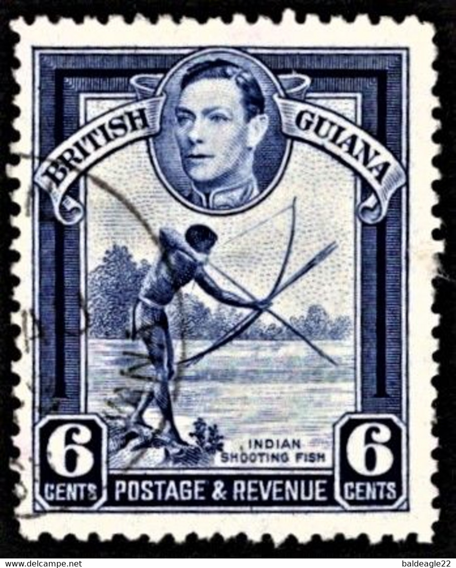 British Guiana - Scott #233a Used - Perf 12 1/2 - Guyane Britannique (...-1966)