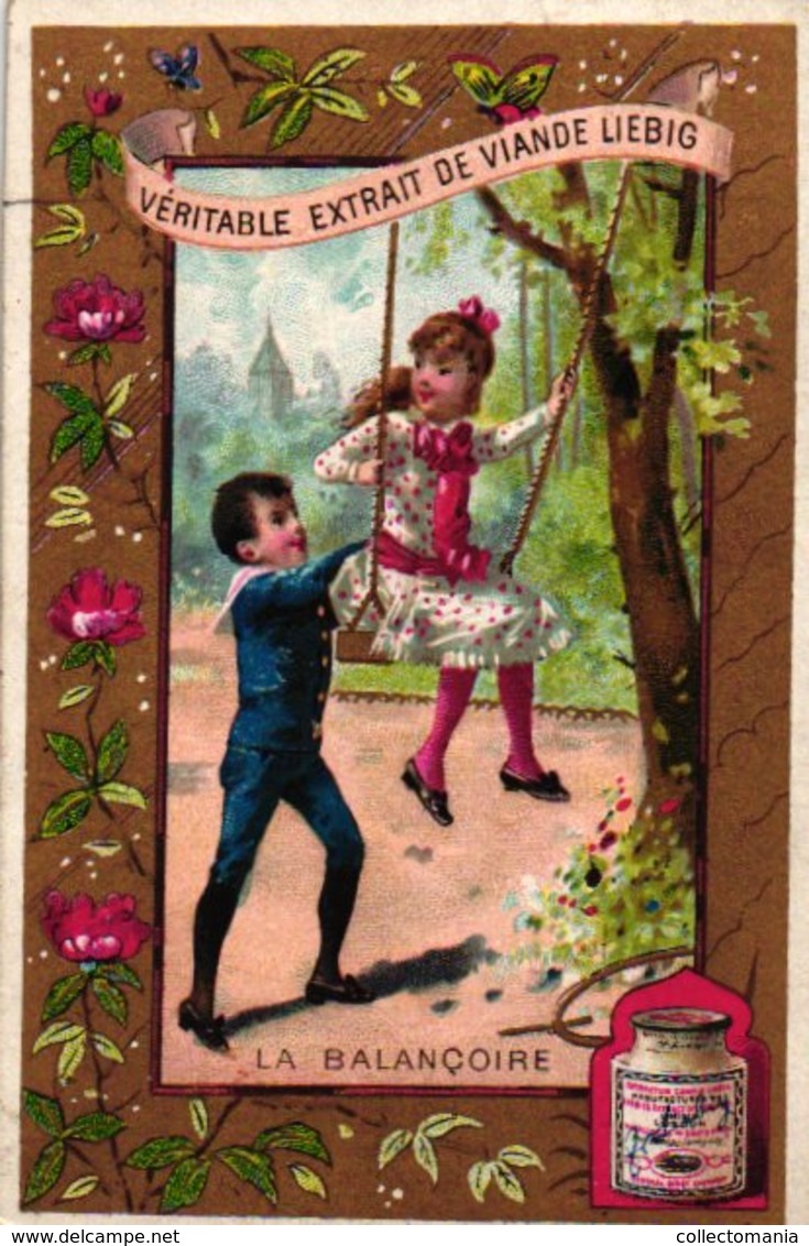 1 Liebig Card PARIS Edition With BLUE And RED Backside  S 378  Anno 1890 VG - LA BALANCOIRE Au Bois De Boulogne - R2 - Liebig