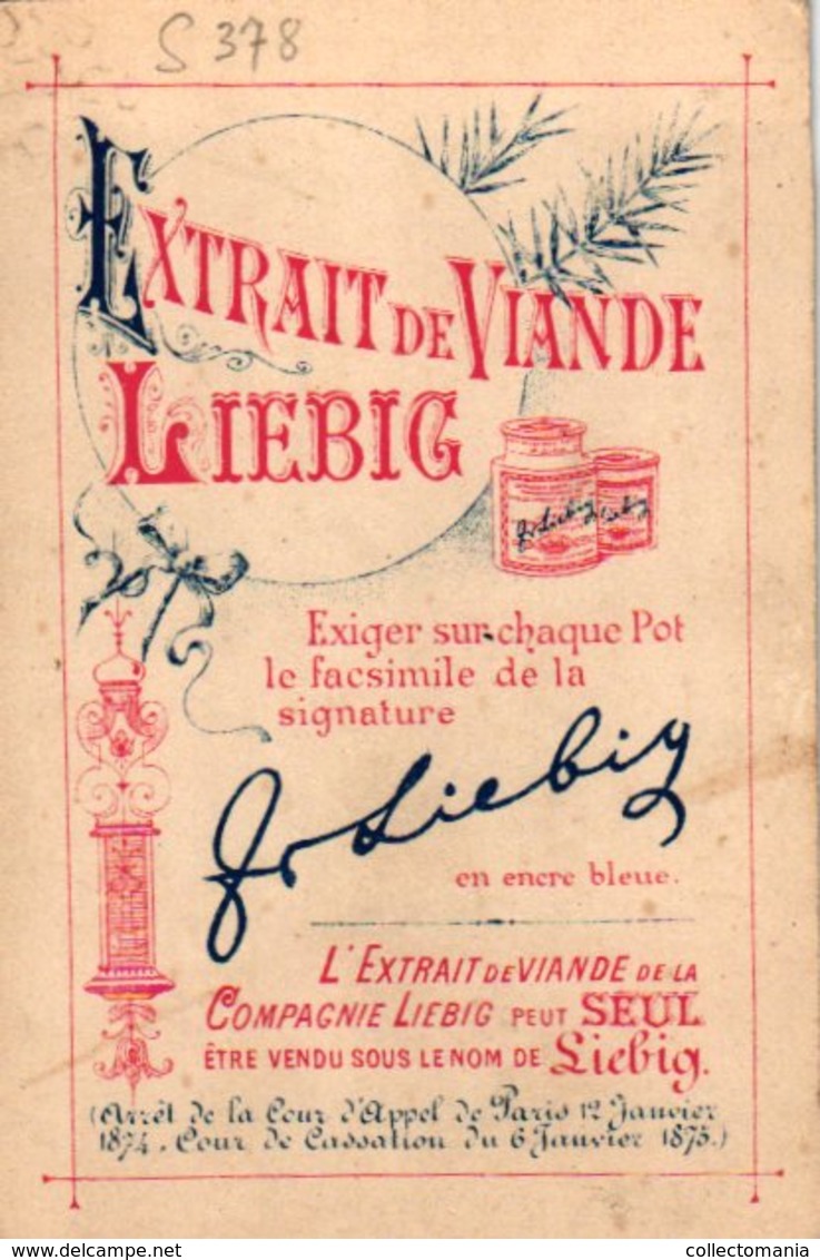 1 Liebig Card PARIS Edition With BLUE And RED Backside  S 378  Anno 1890 VG - LA BALANCOIRE Au Bois De Boulogne - R2 - Liebig