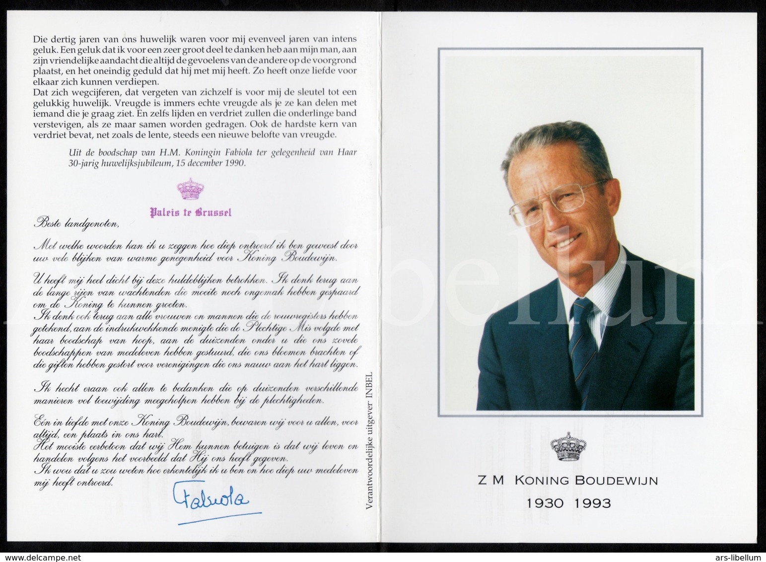 ROYALTY / Belgique / Belgium / België / Doodsprentje / Roi Baudouin / Koning Boudewijn / 1993 / 2 Scans - Avvisi Di Necrologio