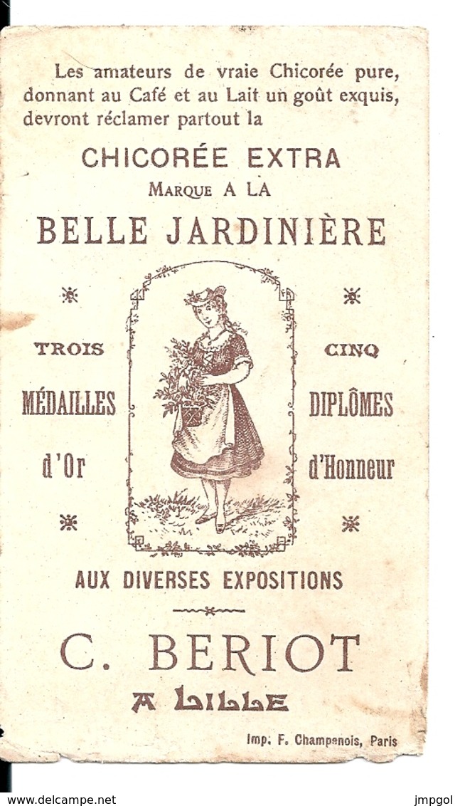 Chromos Chicorée Bériot Lille A La Belle Jardinière Série Monnaies "Pièce 10 Fr Or 1868" - Tee & Kaffee