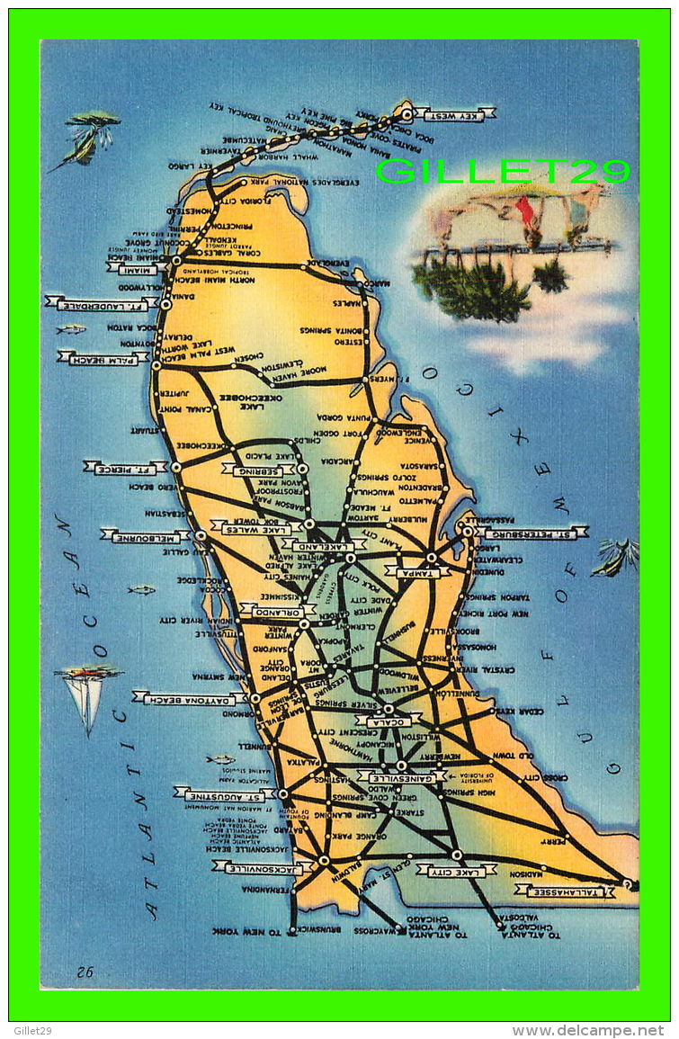 CARTES GÉOGRAPHIQUES - LA FLORIDE - FLORIDA HIGHWAY - - Cartes Géographiques