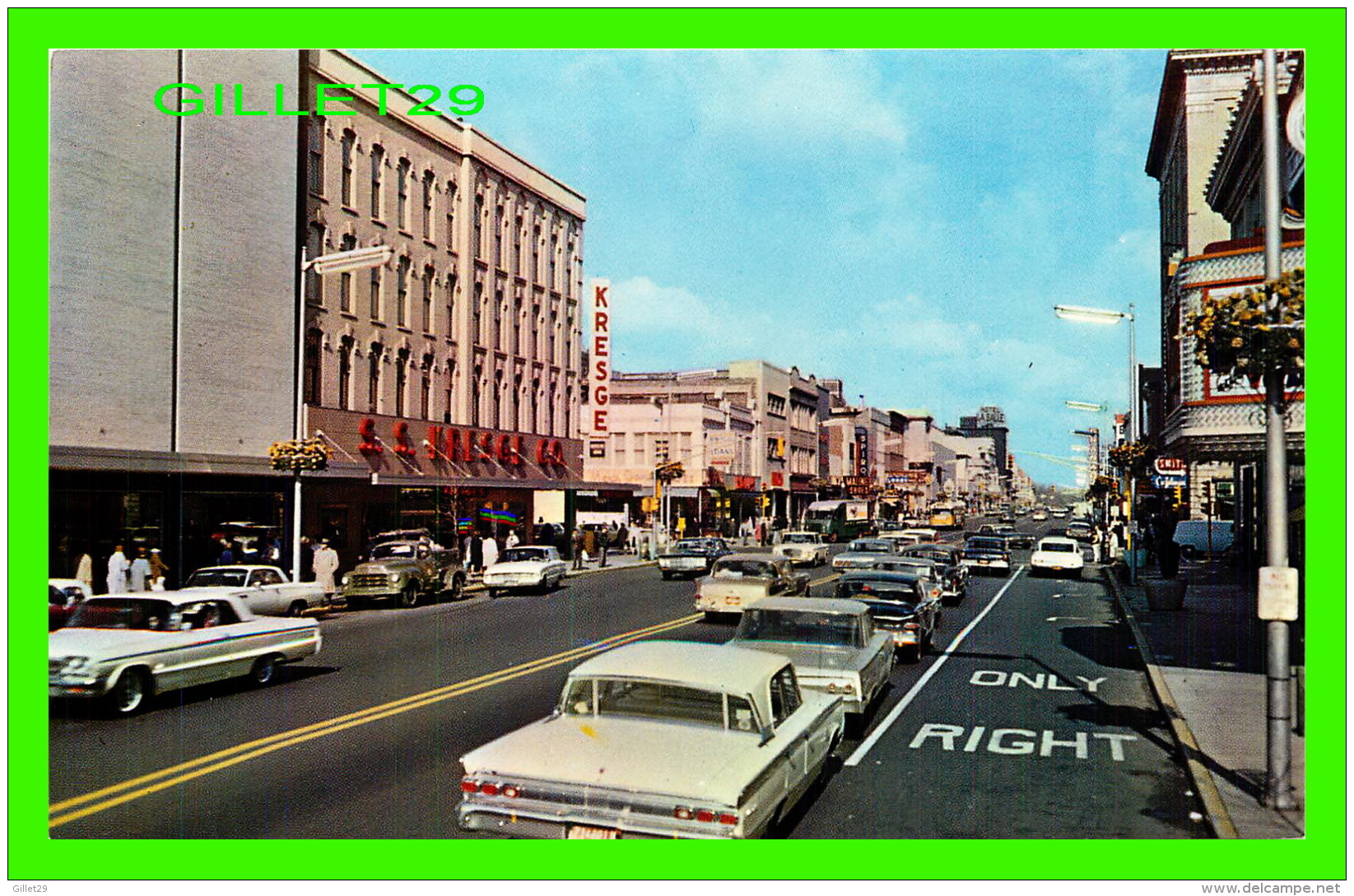 SOUTH BEND, IN - LOOKING NORTH ON MICHIGAN STREET AT DOWNTOWN SOUTH BEND - PHOTO BY EUGENE ZEHRING - ANIMATED OLD CARS - - South Bend