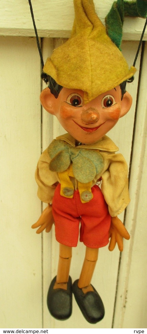 Ancienne Marionnette PINOCCHIO De 33 Cm - Jouets Anciens