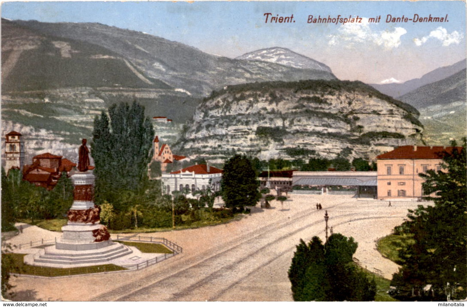 Trient - Bahnhofsplatz Mit Dante-Denkmal (120/3) - Trento