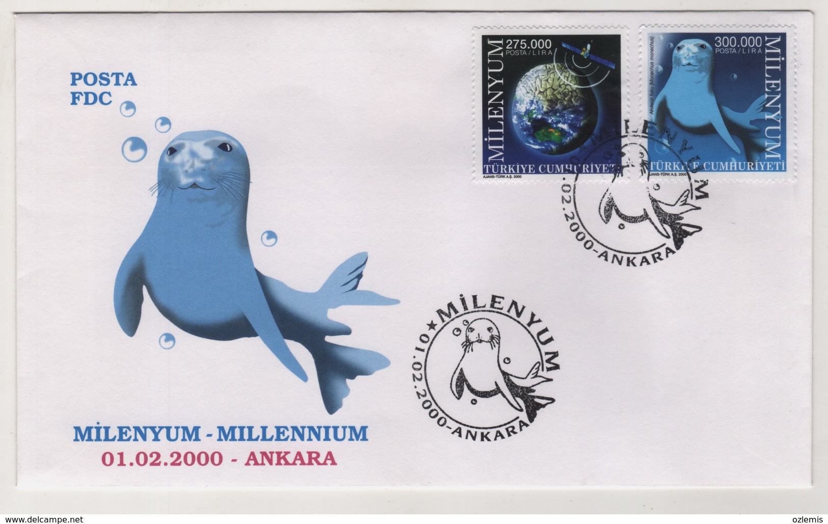 TURQUIE,TURKEI TURKEY AND CYPRUS  2000 MILLENNIUM FDC - Lettres & Documents