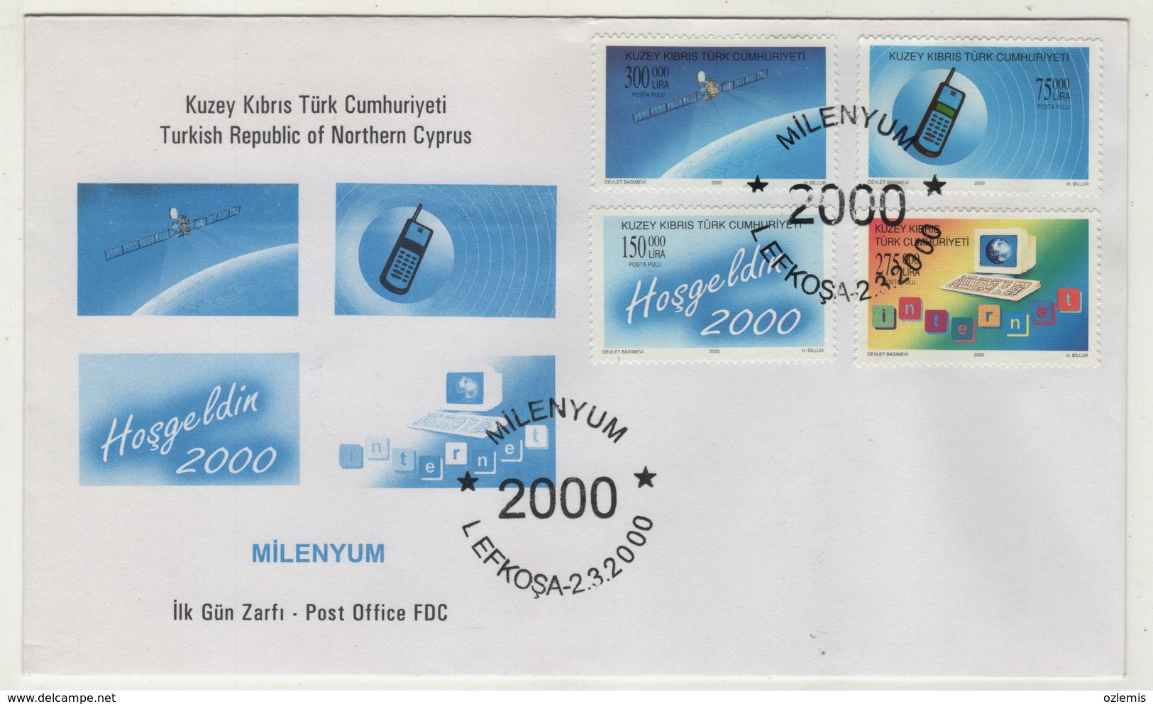 TURQUIE,TURKEI TURKEY AND CYPRUS  2000 MILLENNIUM FDC - Brieven En Documenten