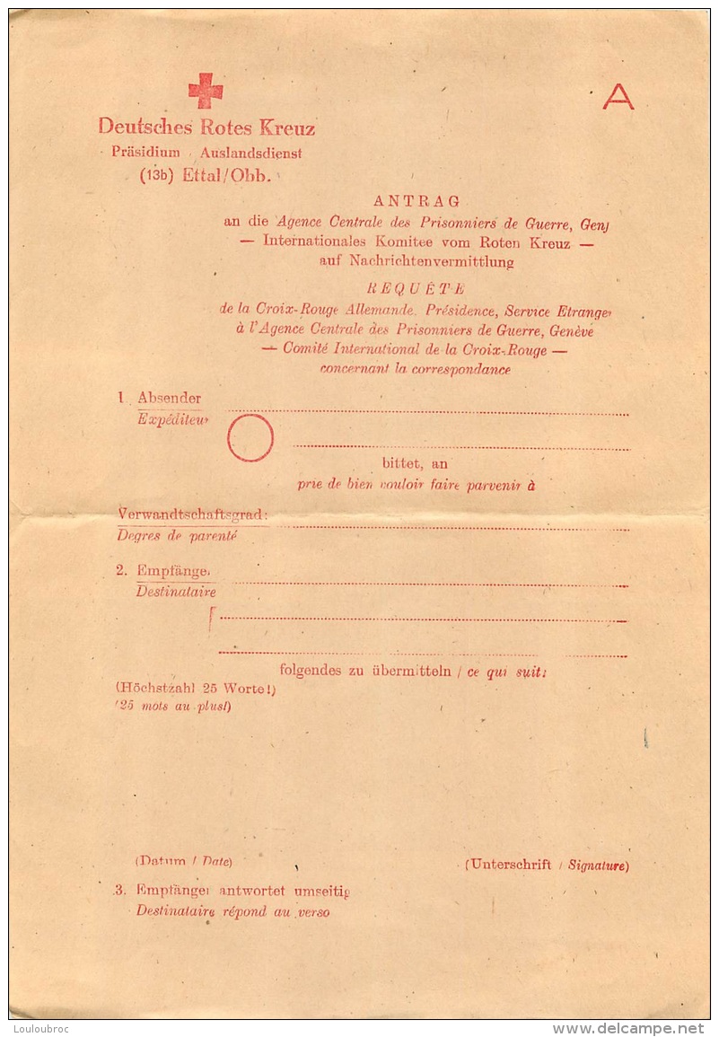 DEUTSCHES ROTES KREUZ COMITE CROIX ROUGE INTERNATIONALE - Documents