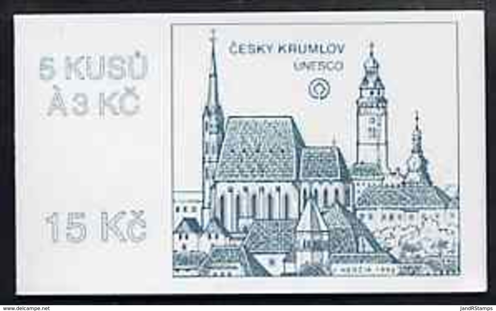 Booklet - Czech Republic 1993 Cesky Krumlov 15kc Booklet TOURISM UNESCO UNITED NATIONS Complete And Fine, Pane Of 5 X Mi - Blocks & Sheetlets