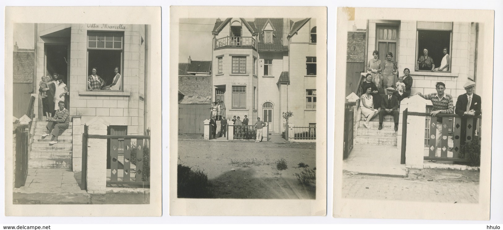 D469 LOT 3 Photo Originale Vintage La Panne 1927 Villa Marcella Plage Belgique - Altri & Non Classificati