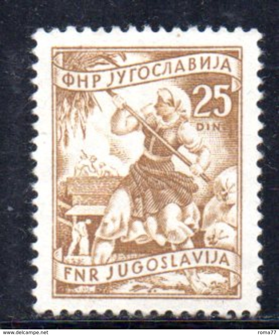 T293 - YUGOSLAVIA 1951 , Lavoro 25 D. Unificato 594A Linguella *  Senza Firma - Nuovi