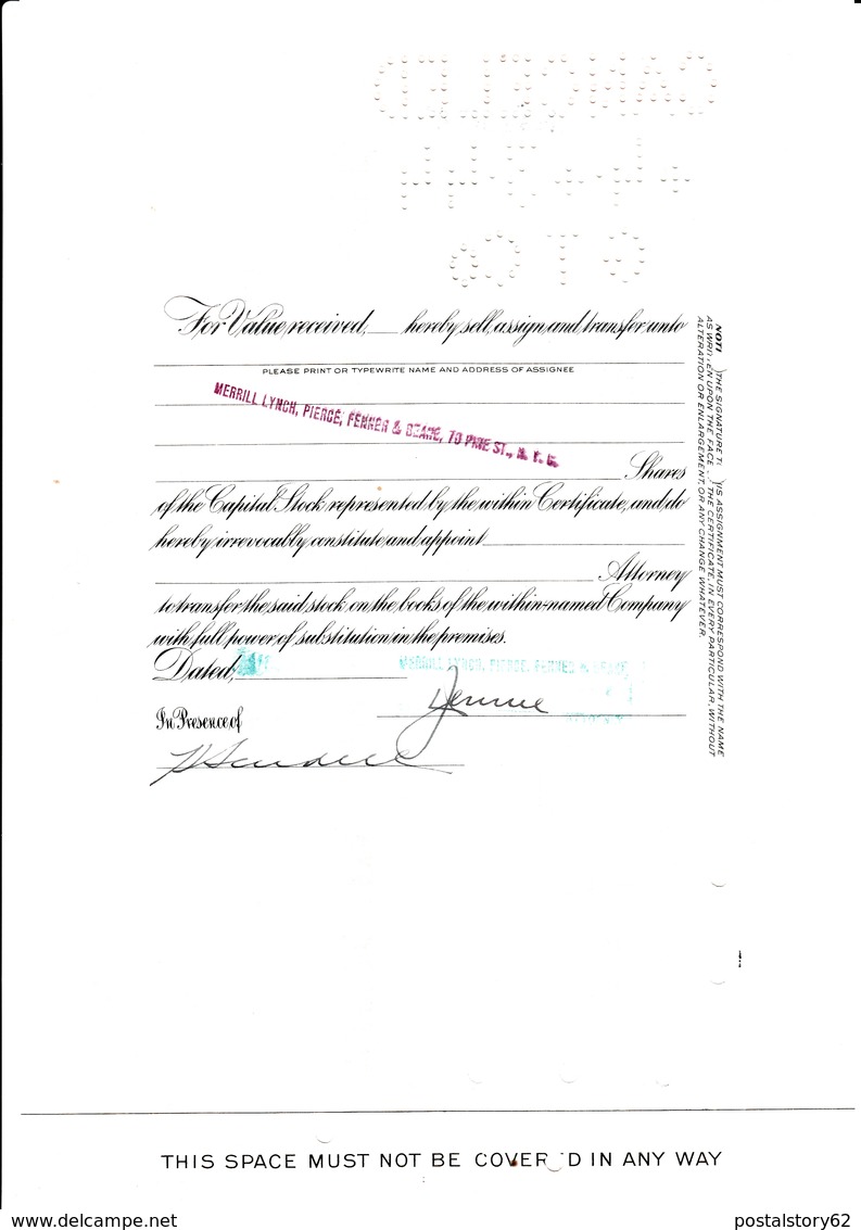 Certificate The Cuba RailRoad Company, Stati Uniti New Jersey 1942 - Chemin De Fer & Tramway