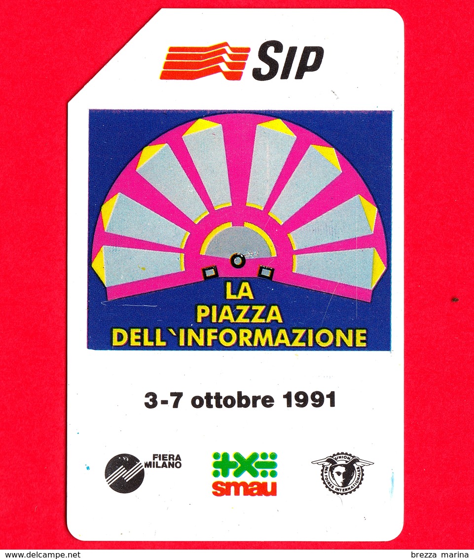 ITALIA - Scheda Telefonica - SIP - Usata - Smau 1991 - OCR Piccolo - Golden 136B - C&C 2193 B - Errori & Varietà