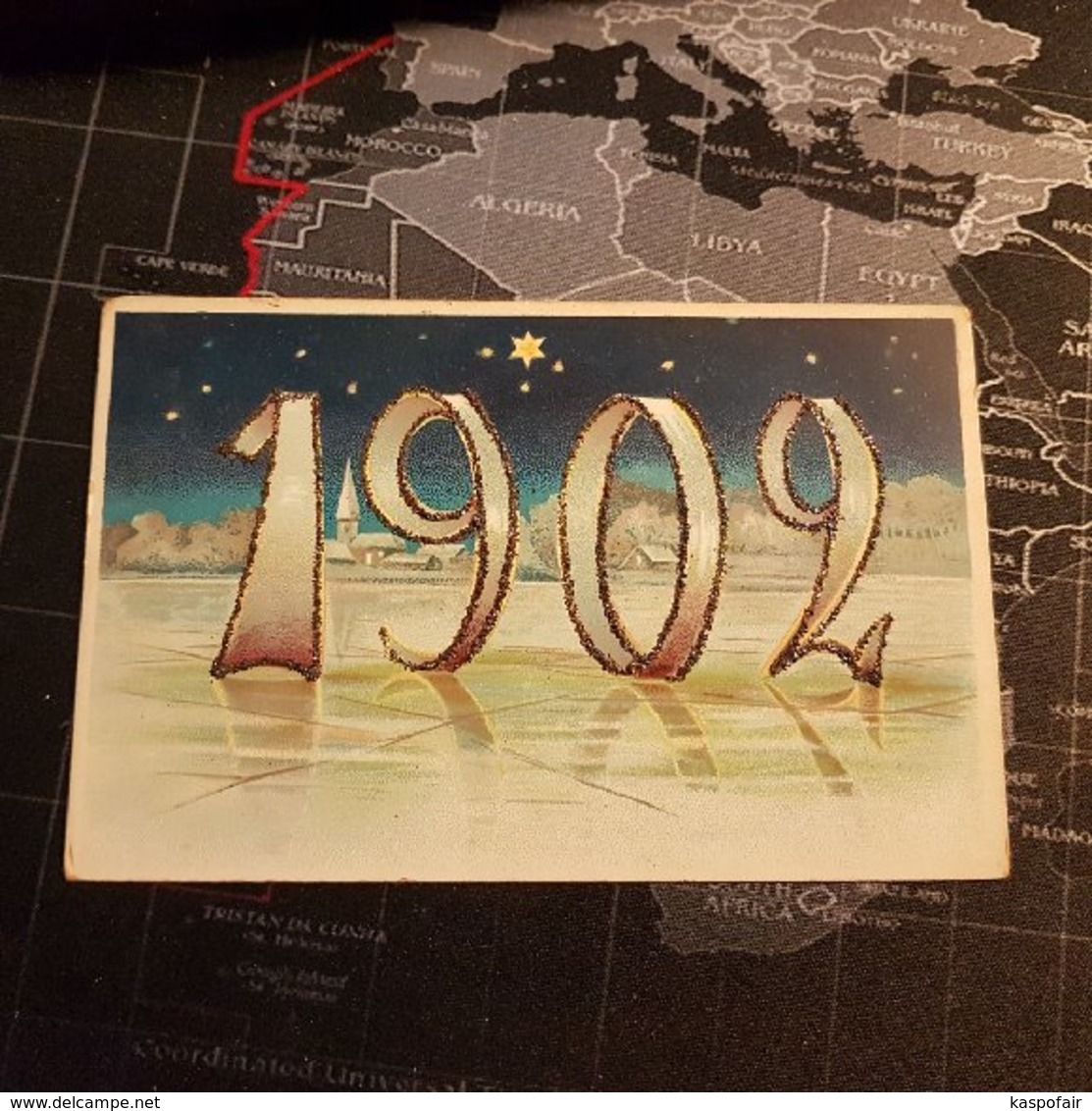 Année 1902 Avec Paillette - Nouvel An