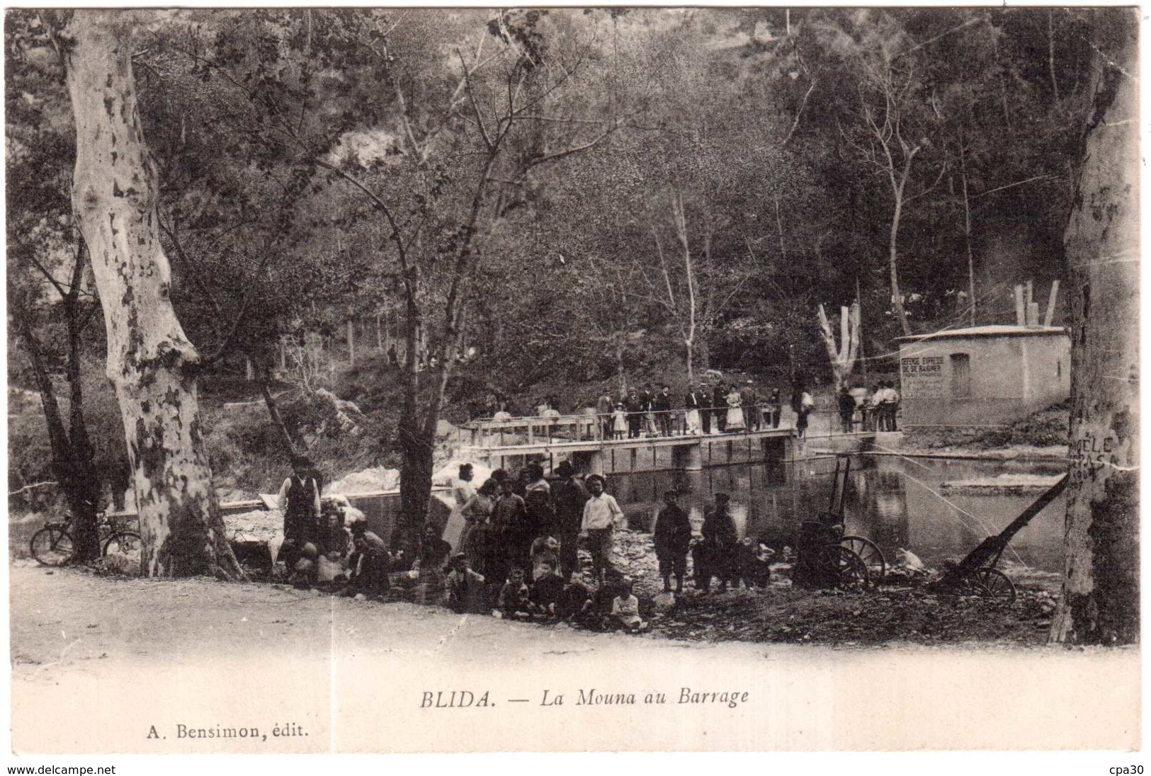 CPA ALGERIE BLIDA.LA MOUNA AU BARRAGE - Blida