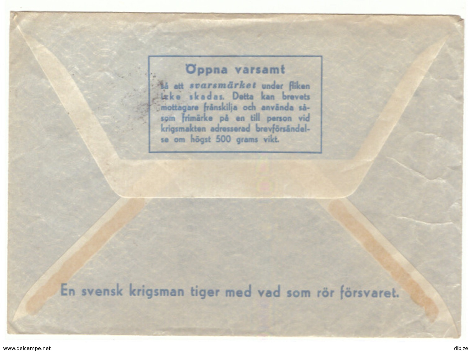 Enveloppe En Franchise Militaire. Suède. Miltärbrev. Avgiftsfritt.  Fältpost. Sverige. 1962. - Military