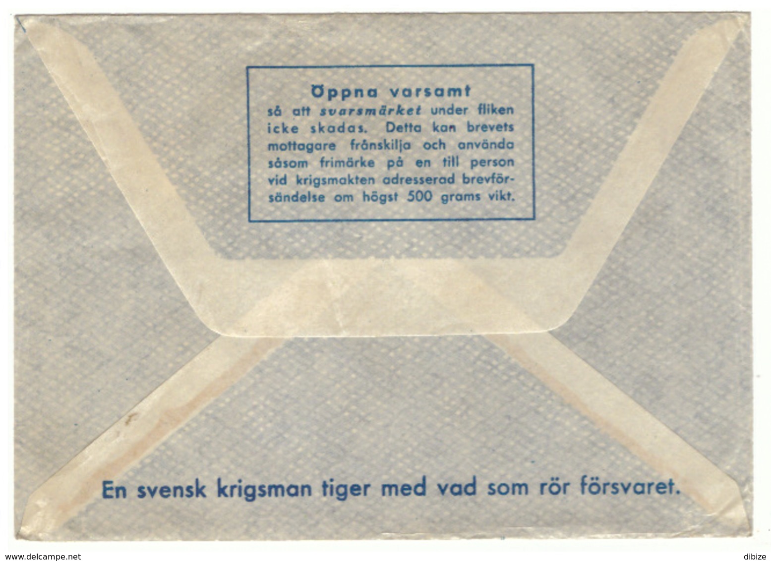 Miltärbrev. Avgiftsfritt.  Fältpost. Sverige. Enveloppe En Franchise Militaire. Suède. - Militaires