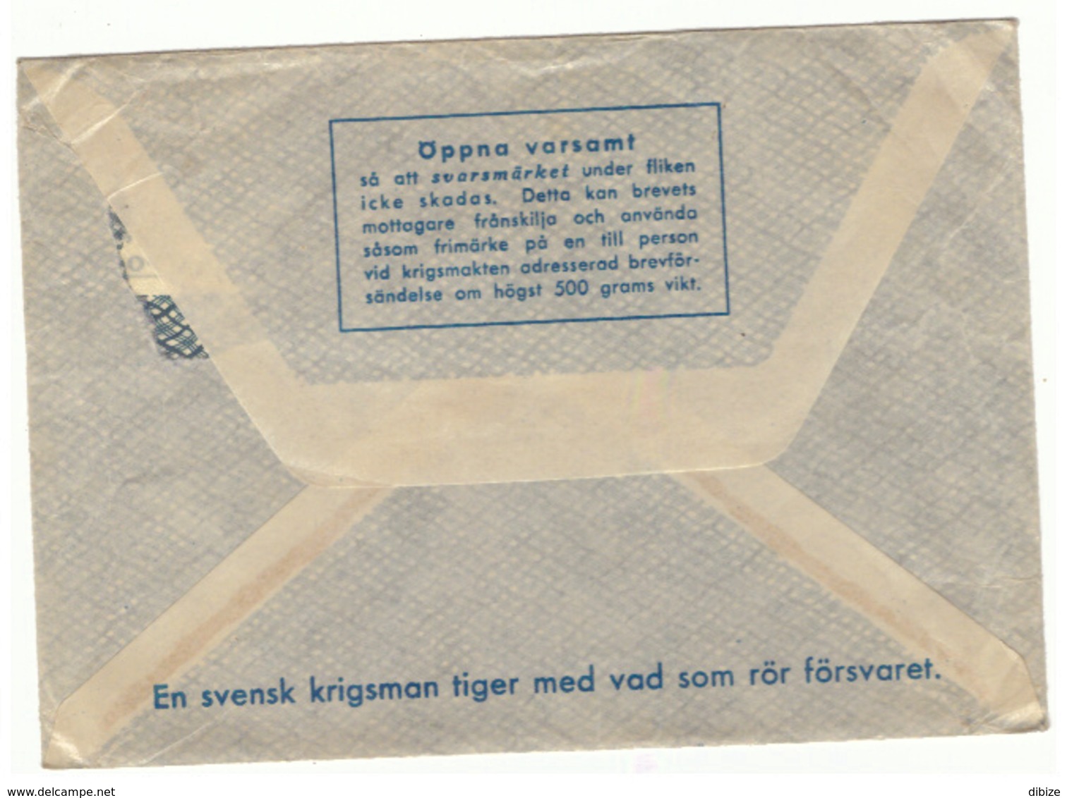 Miltärbrev. Avgiftsfritt.  Fältpost. Sverige 1961. Enveloppe En Franchise Militaire. Suède. - Militares