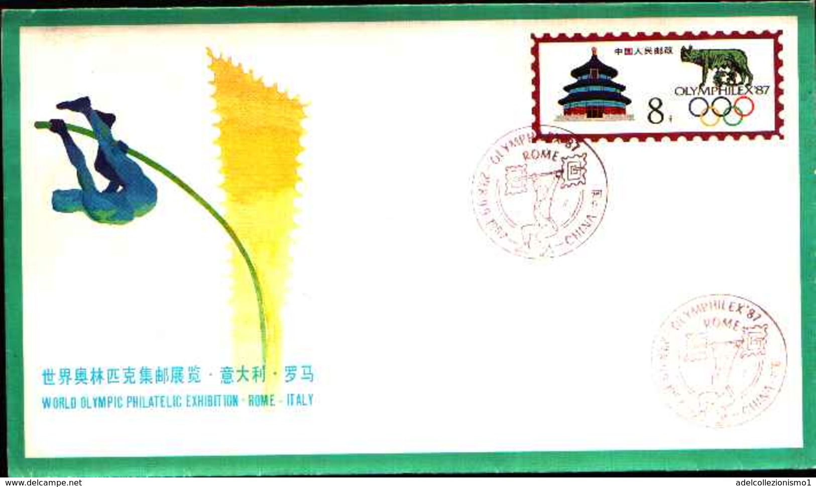 72284) FDC-CINA OLYMPHILEX87- - Covers & Documents