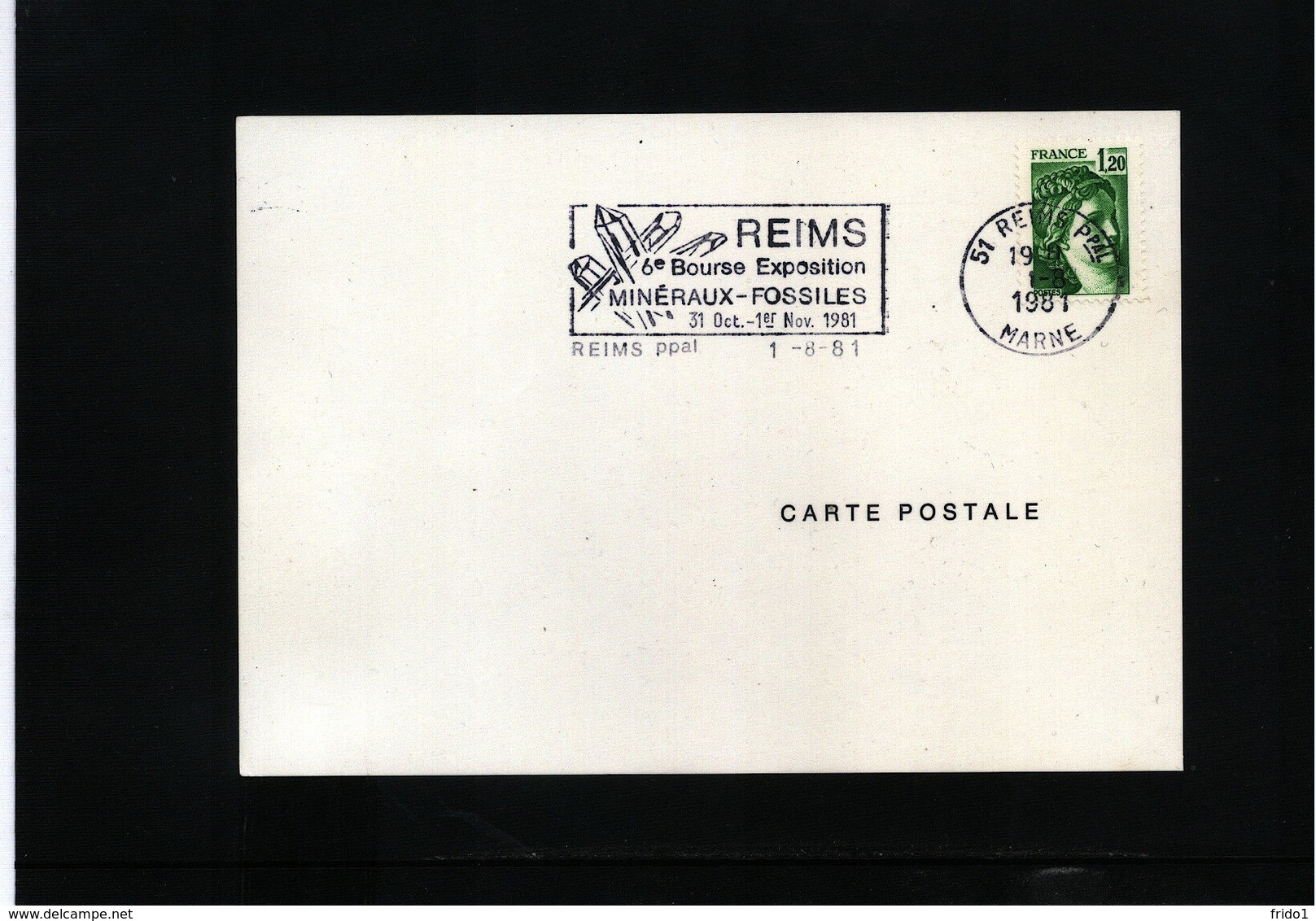 France 1981 Minerals Interesting Postmark - Mineralien