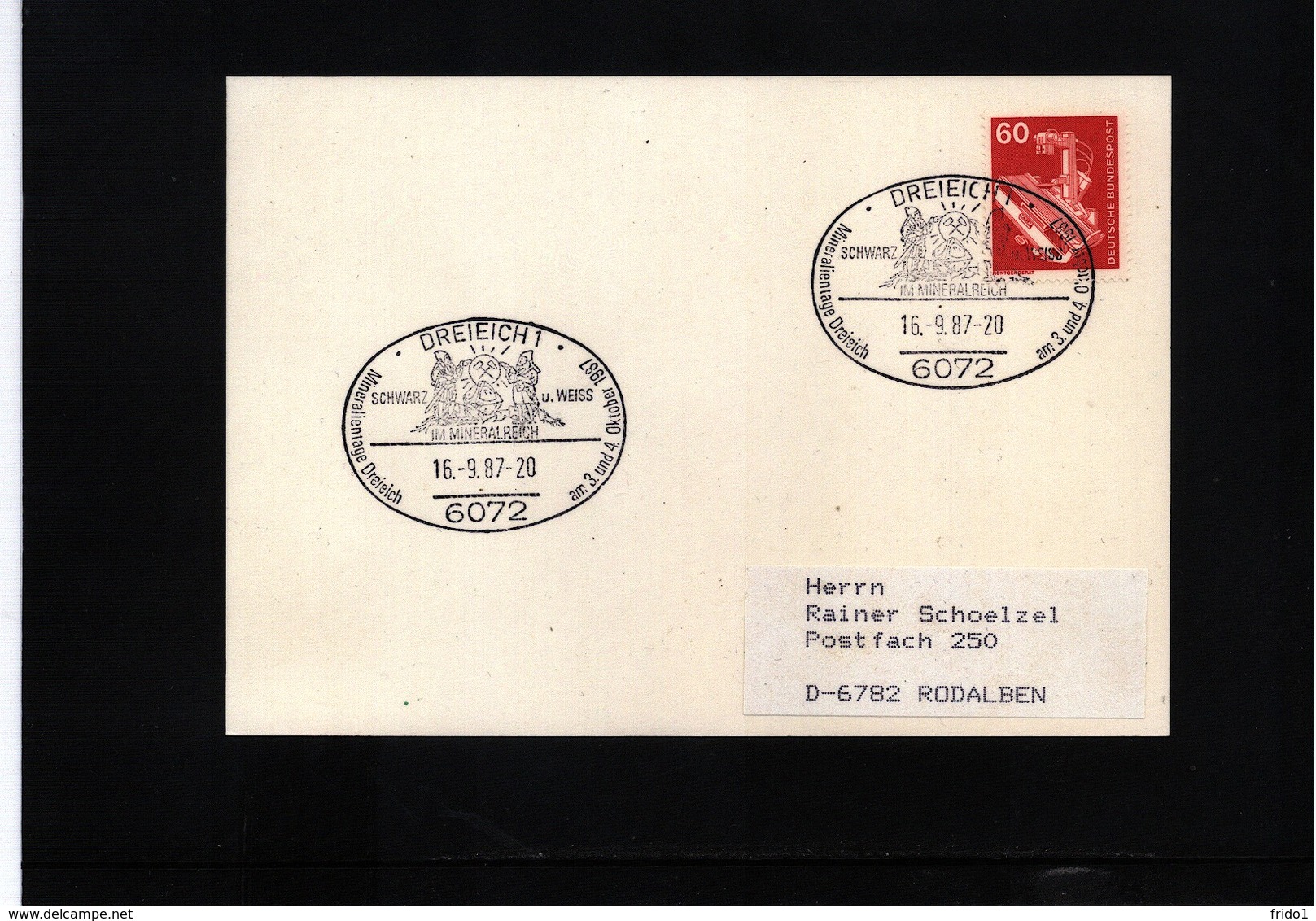 Germany 1987 Minerals Interesting Postmark - Mineralien