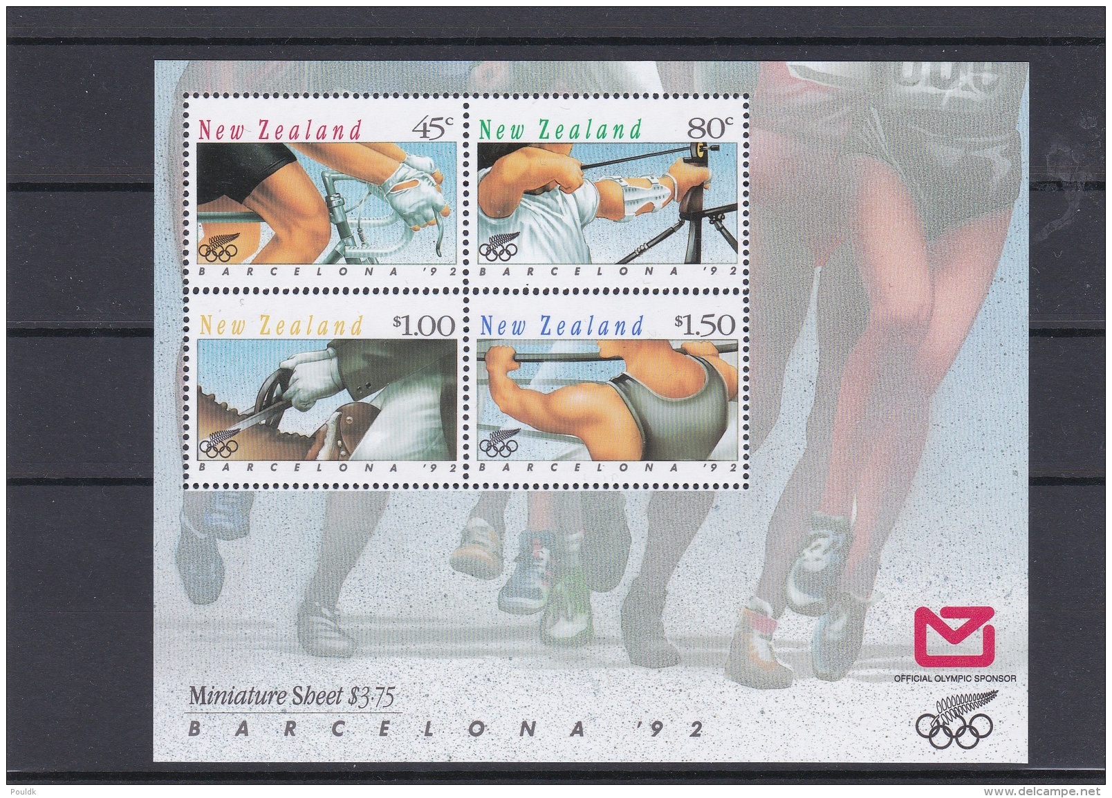 New Zealand 1992 Barcelona Olympic Games Souvenir Sheet MNH/**  (H42) - Ete 1992: Barcelone