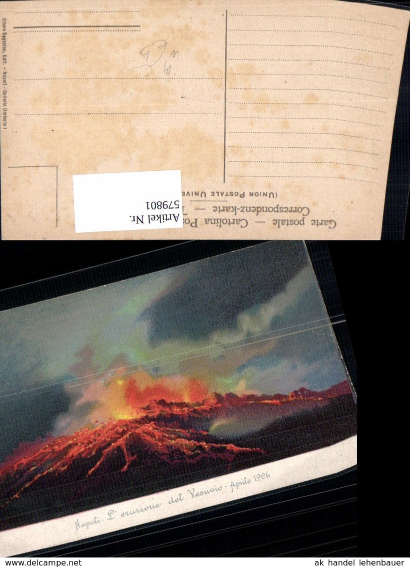 579801,Napoli Eruzione Vesuvio Vesuv Vulkan 1906 Katastrophe - Katastrophen