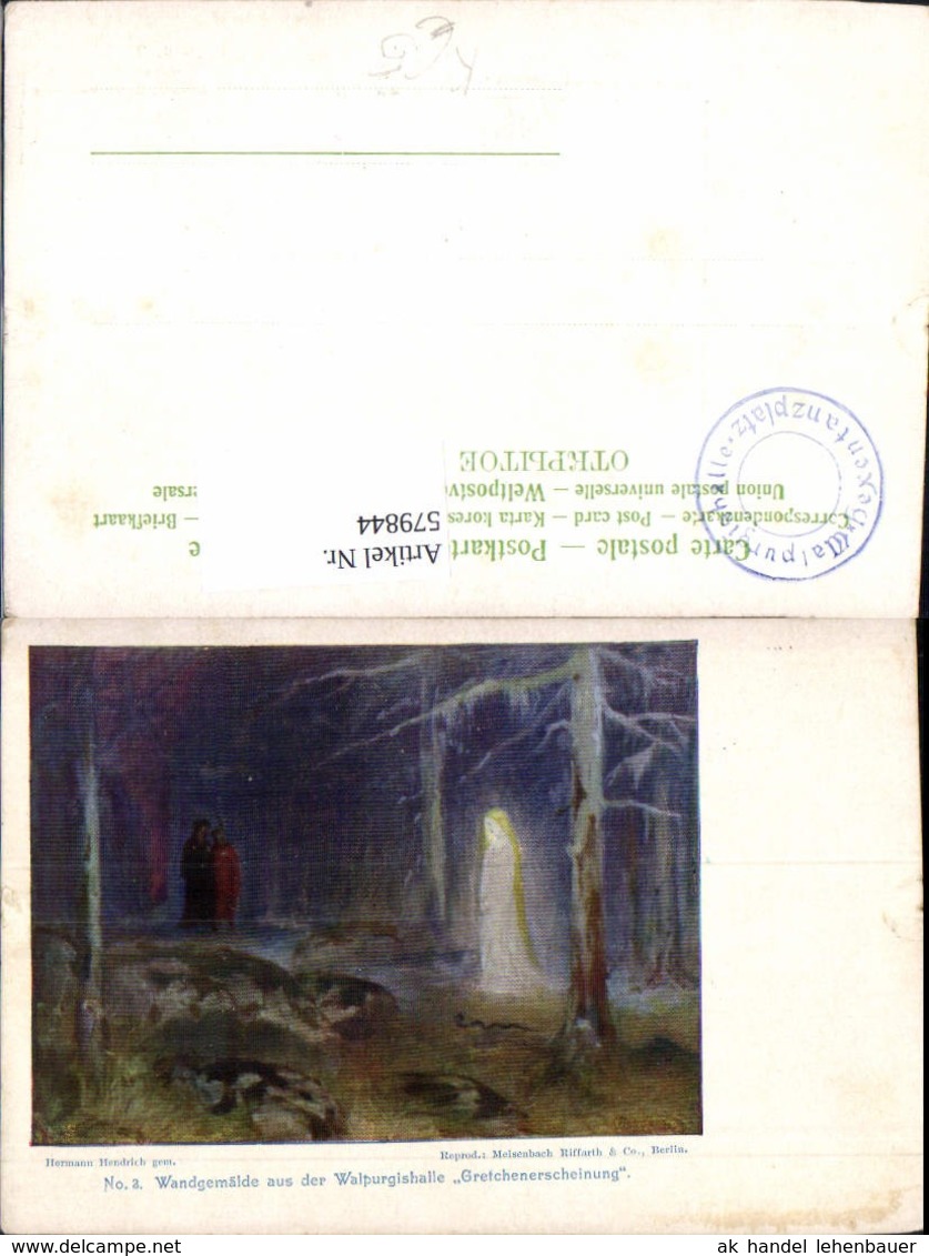 579844,K&uuml;nstler Ak Hermann Hendrich Walpurgishalle Gretchenerscheinung Sage - Contes, Fables & Légendes