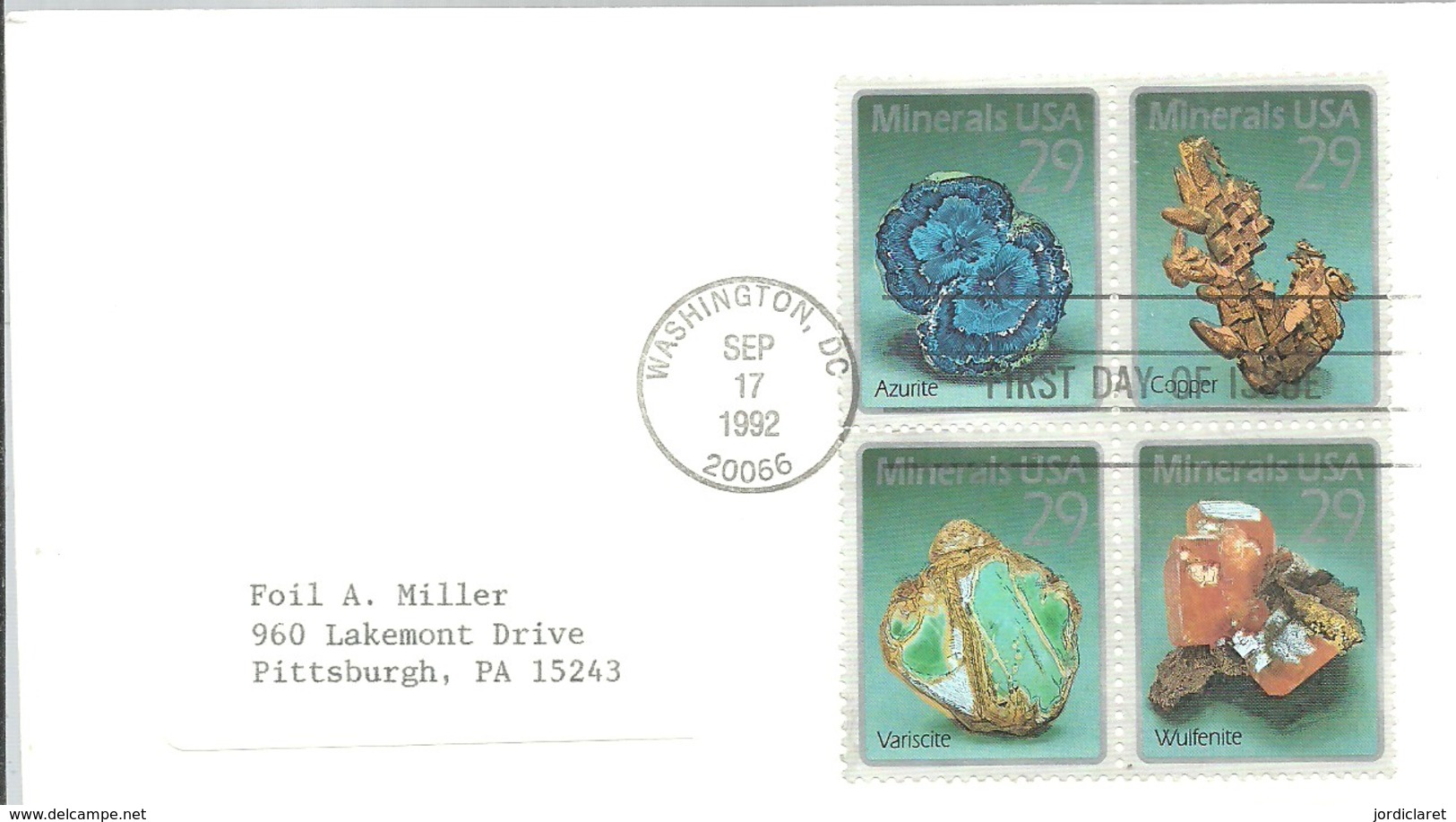 FDC USA 1992 - Minerales