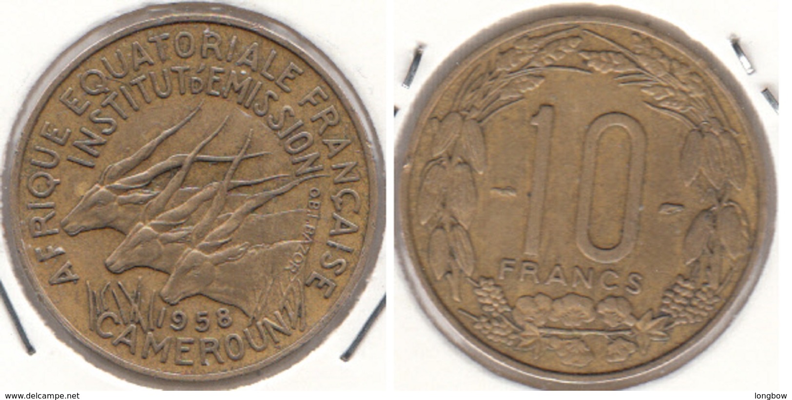 Camerun 10 Francs 1958 KM#11 - Used - Cameroun