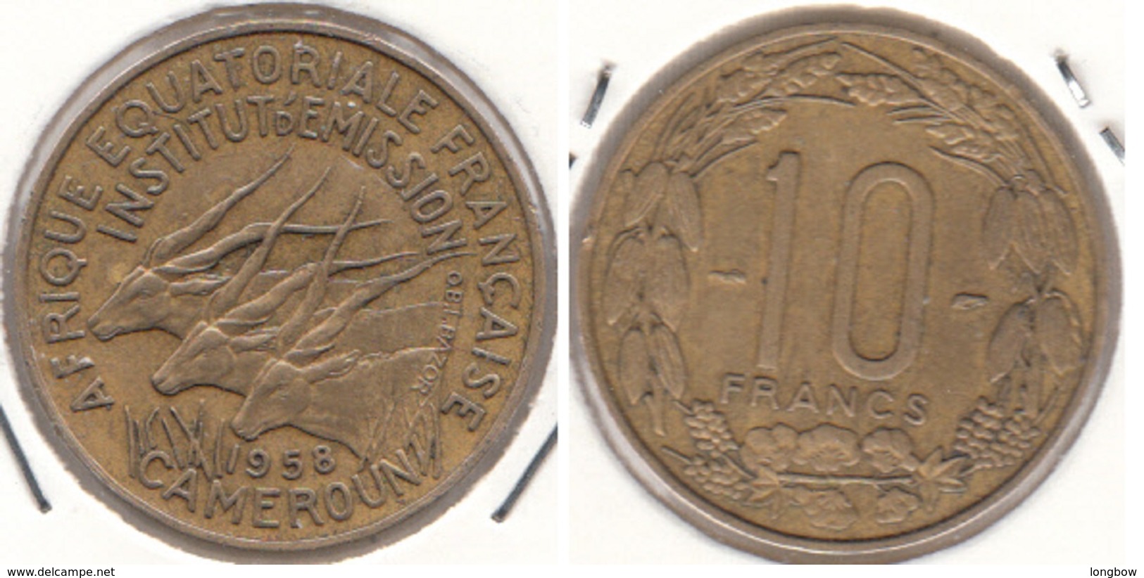 Camerun 10 Francs 1958 KM#11 - Used - Camerun