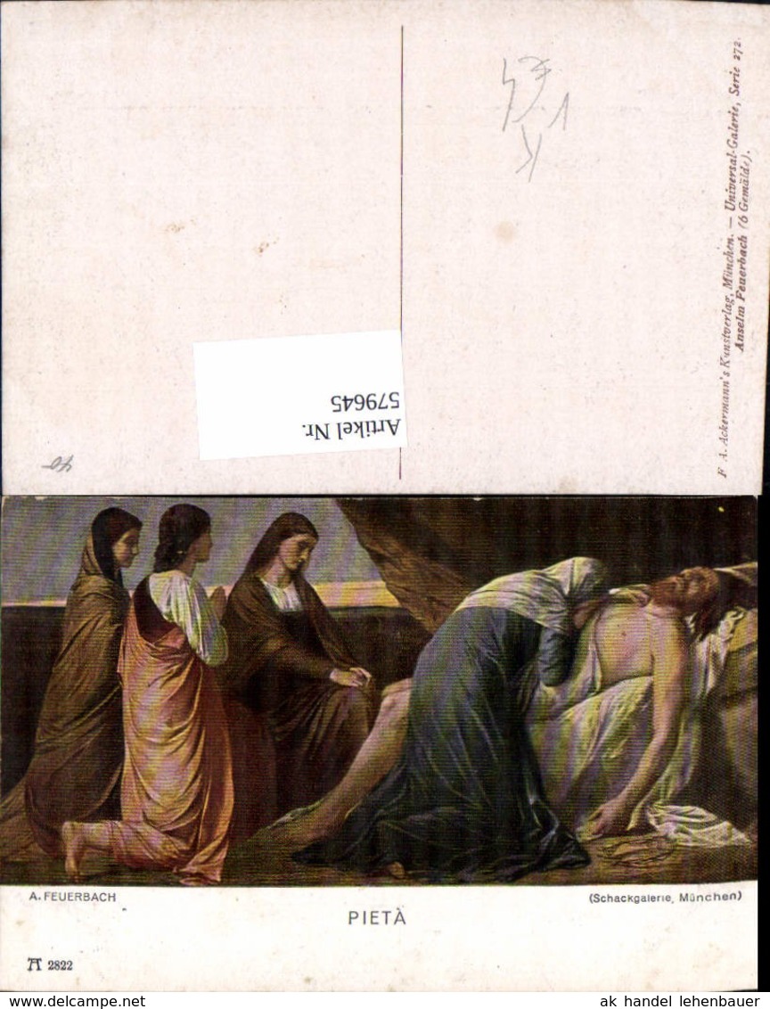 579645,A. Feuerbach Pieta Jesus Leichnam M. Frauen Religion Pub F. A. Ackermann 2822 - Sonstige & Ohne Zuordnung