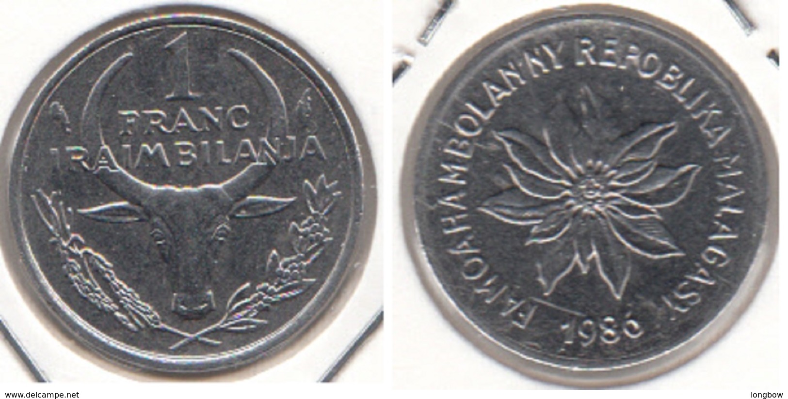 Madagascar 1 Franc 1986 KM#8 - Used - Madagascar