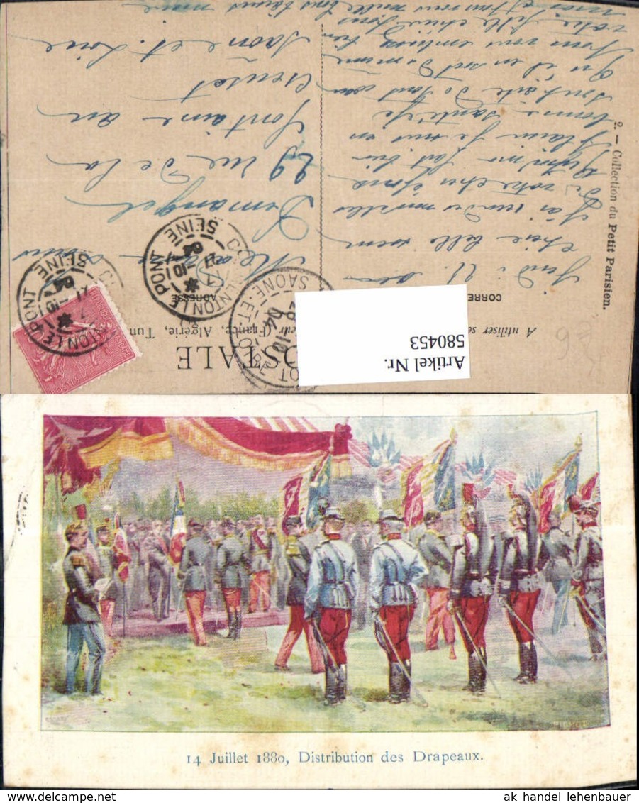 580453,K&uuml;nstler Ak Distribution Des Drapeaux 1880 France 19 Jhdt. - Ohne Zuordnung