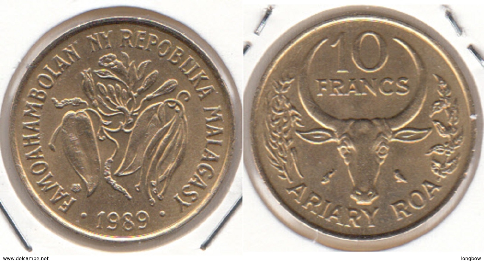 Madagascar 10 Francs 1989 F.A.O. KM#11 - Used - Madagascar