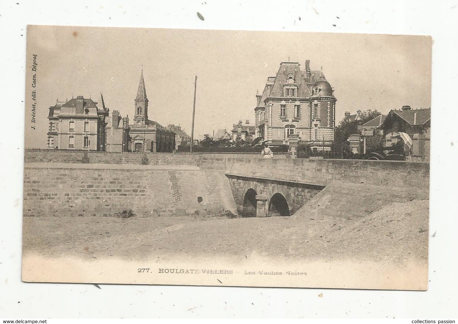 Cp, 14 , HOULGATE- VILLERS , Les Vaches Noires , Bonne Légende : Le Pont Sur Le DROCHON, Dos Simple ,vierge - Houlgate