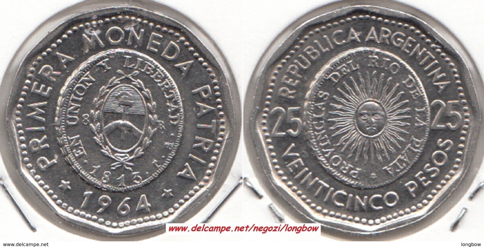 Argentina 25 Pesos 1964 KM#61 - Used - Argentina