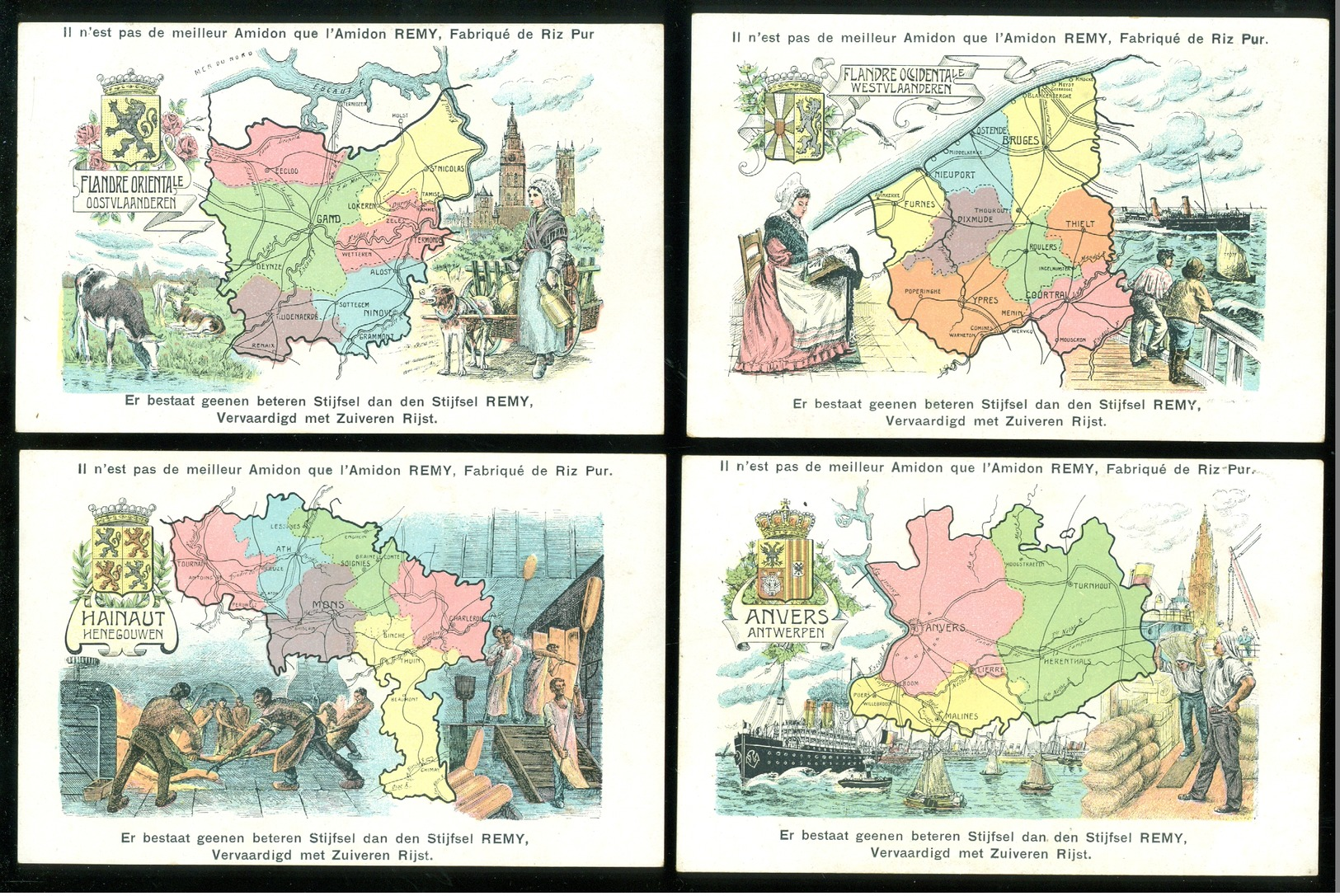 Beau Lot De 9 Cartes Postales De Belgique Cartes Géographiques Des Neuf Provinces Mooi Lot Van 9 Postk. Provincie België - 5 - 99 Cartes