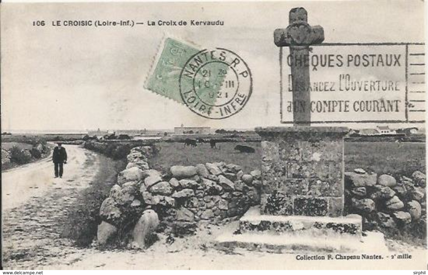 Carte Postale Ancienne Du Croisic La Croix De Kervaudu - Le Croisic