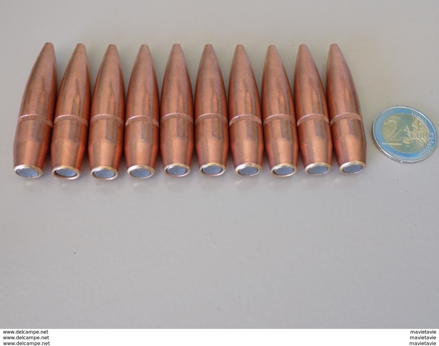 Lot de 10 ogives ou balles calibre 12.7mm