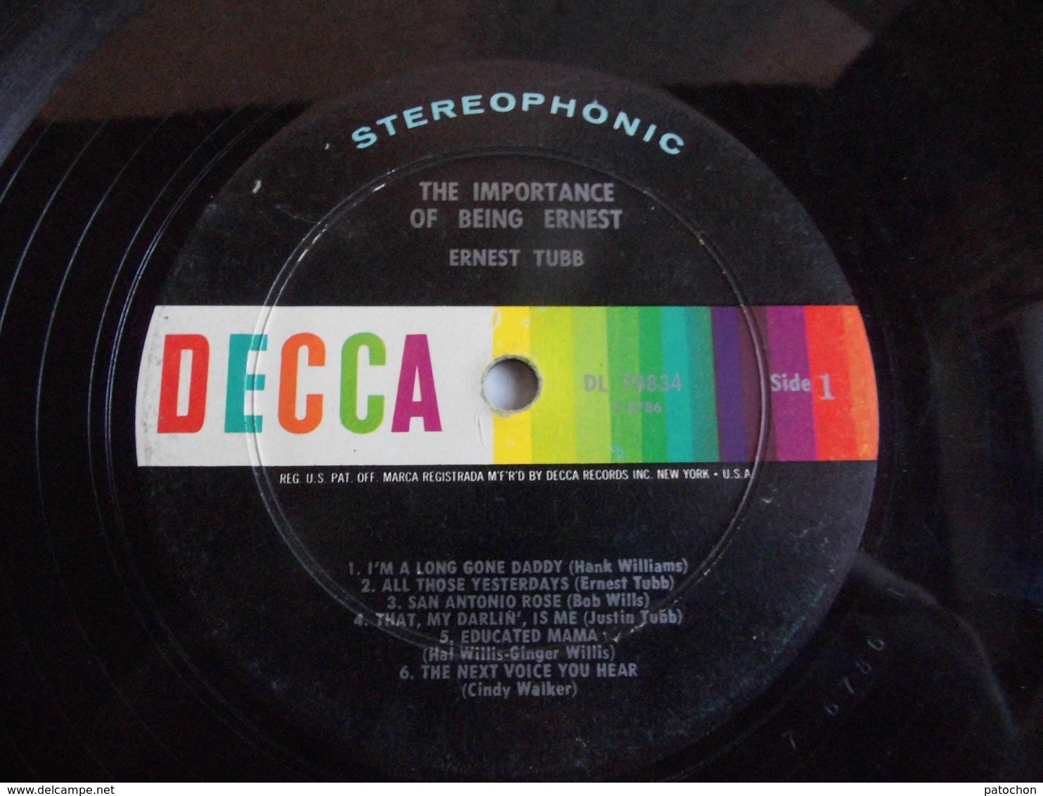 Only Le Vinyle 33 Tours LP "No Jaquette" Ernest Tubb The Importance DL78834 ...! - Collectors
