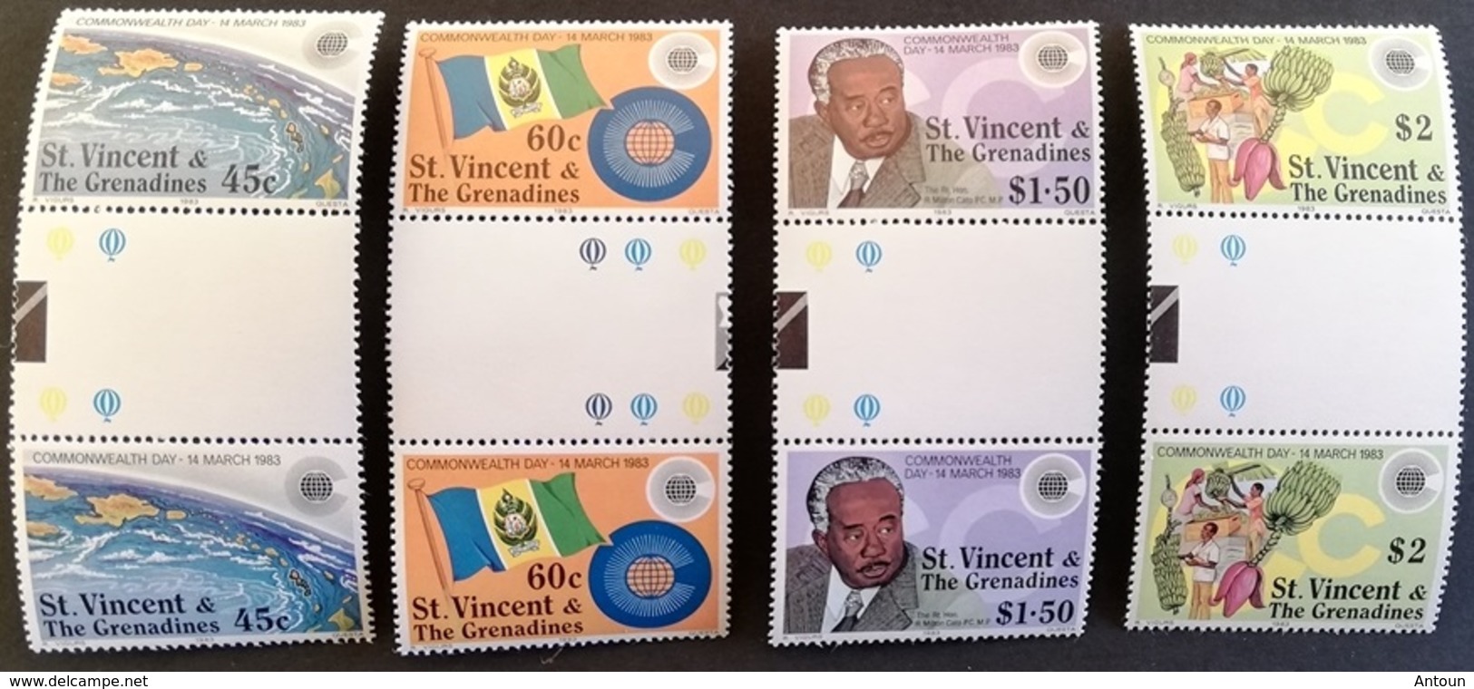 St Vincent Commonwealth Day Gutter Pair - St.Vincent (1979-...)