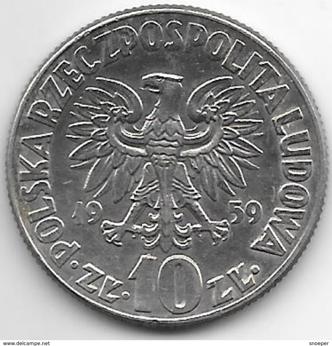 *polen 10 Zlotych 1959 Km 51  Xf - Pologne