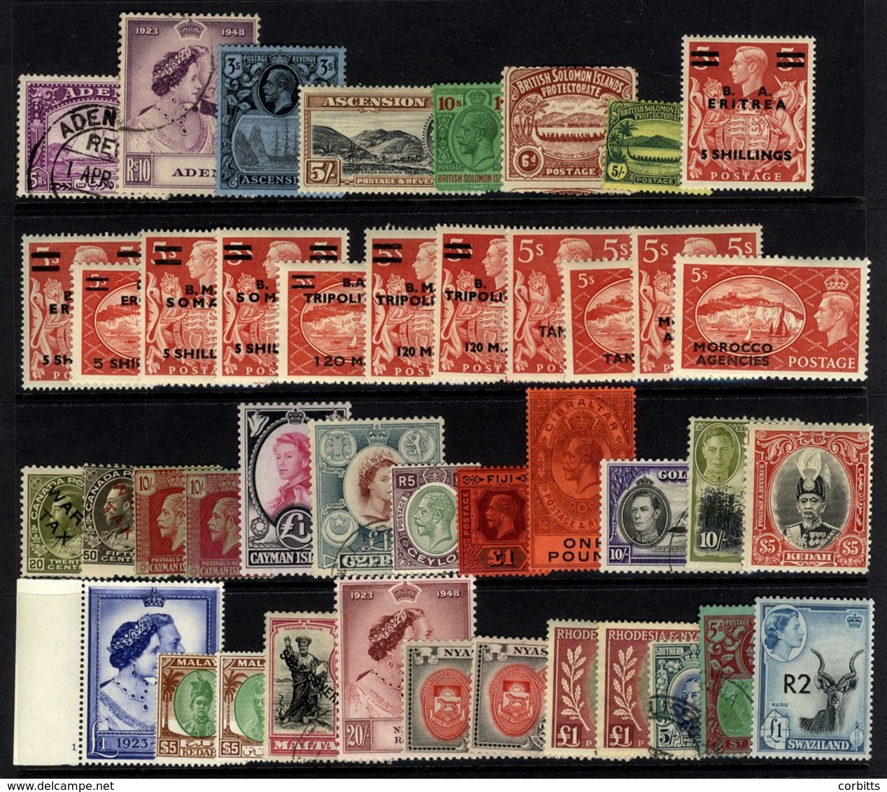 BRITISH COMMONWEALTH M & U Ranges In A Stock Book, Several Better Noted Incl. Aden Dhows To 5r FU, 1948 Wedding Set FU,  - Sonstige & Ohne Zuordnung