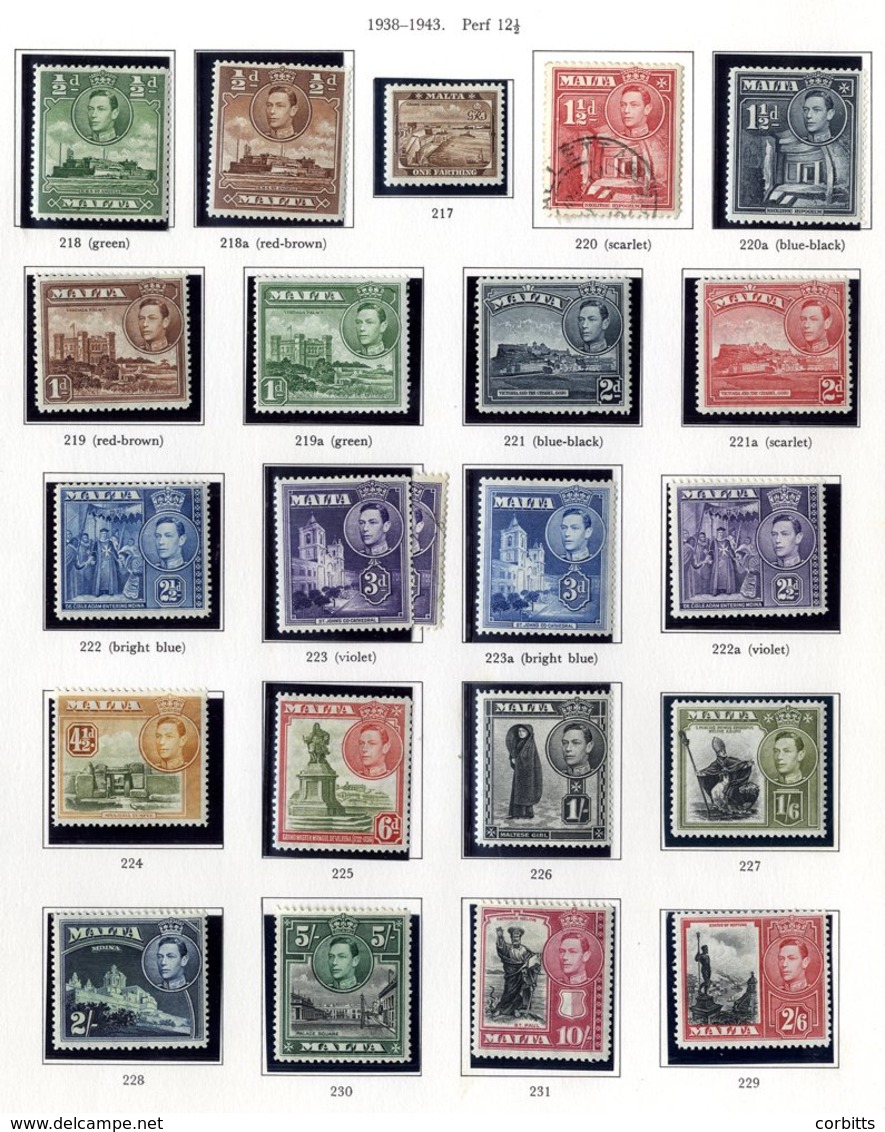 GIBRALTAR & MALTA 1885-1974 M & U Collection Housed In A Printed Album. GIBRALTAR Incl. 1898 Sterling Currency Set M (1d - Andere & Zonder Classificatie
