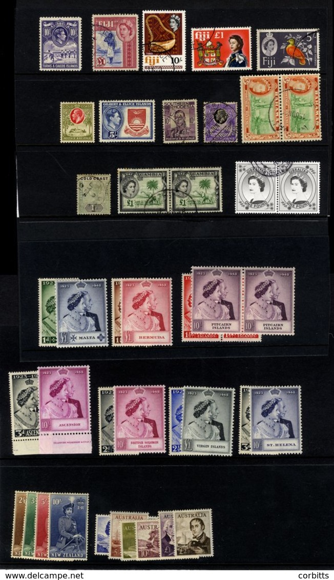 BRITISH COMMONWEALTH Collection Balance Of Stamps & Covers Incl. Western Australia 1890 2d Grey 'Swan' Marginal UM Block - Other & Unclassified