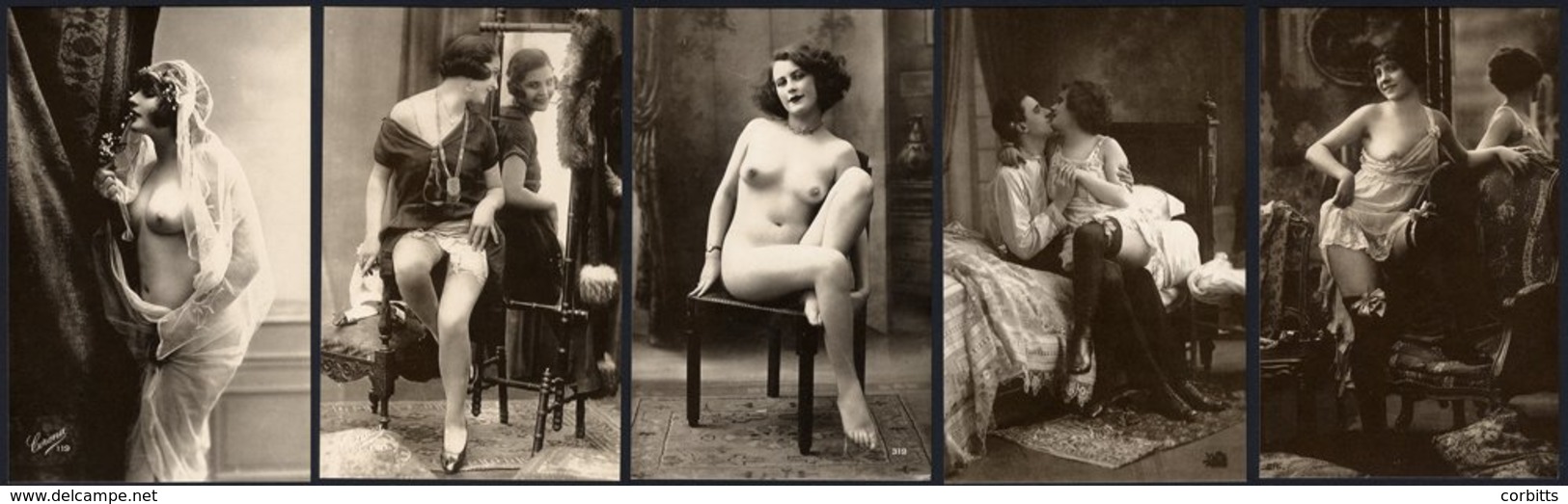 EROTICA Collection Of 336 Different Repro Photographic Cards In Sepia Of Victorian Or Edwardian Ladies, Either Nude Or I - Non Classés